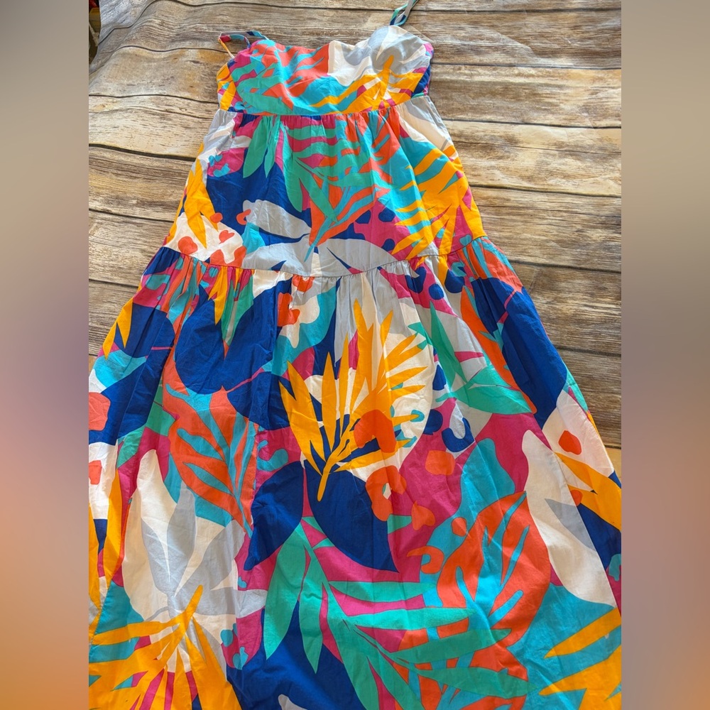 J. Crew Tropical Floral Cotton Maxi Dress